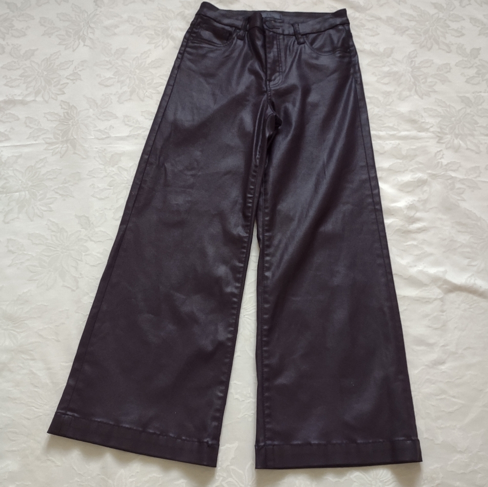Kut From The Kloth Meg Wide Leg High Waist Sangria Burgundy Purple Flare Pants